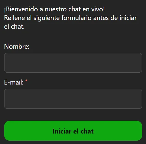 20Bet Casino Chat en Vivo 20Bet Casino formulario de chat en vivo para contactar con el servicio de soporte